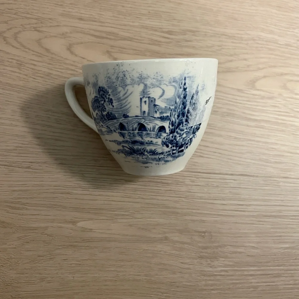 Countryside Blue and White Transfer Scenic Teacup